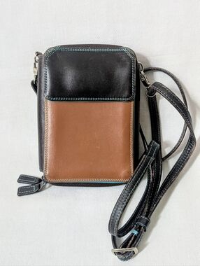 Mywalit Colorblock Nappa Leather Crossbody Multi Purse Wallet